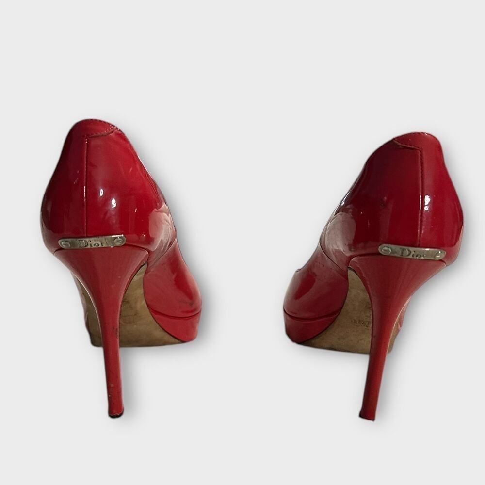 Christian Dior High Stiletto Heels Women's 37 Red Patent Leather Pumps Miss Dior - Picture 7 of 16